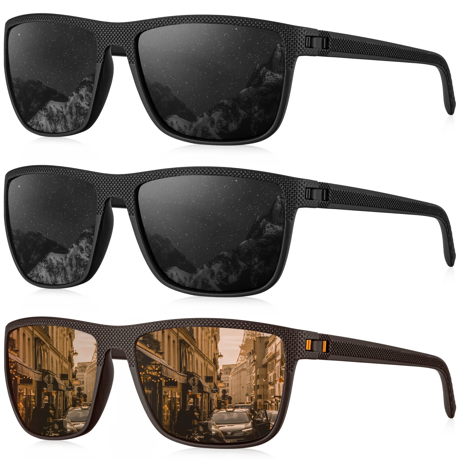 KALIYADI Polarized Sunglasses Men,Lightweight Mens Sunglasses Polarized UV Protection Driving Fishing Golf(WMKAS45-1-1-10)