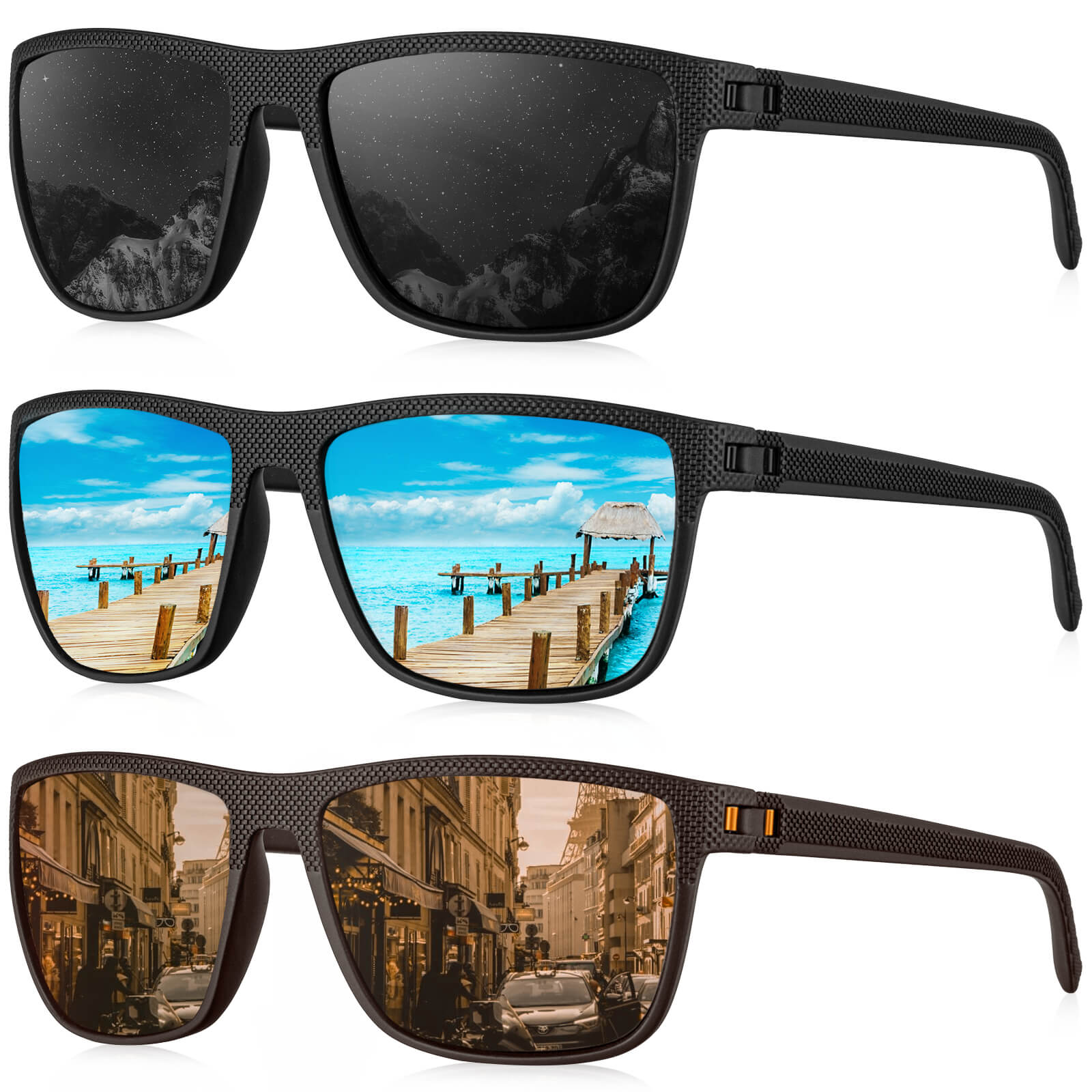 Classic Rectangle Sunglasses S45-1-3-10