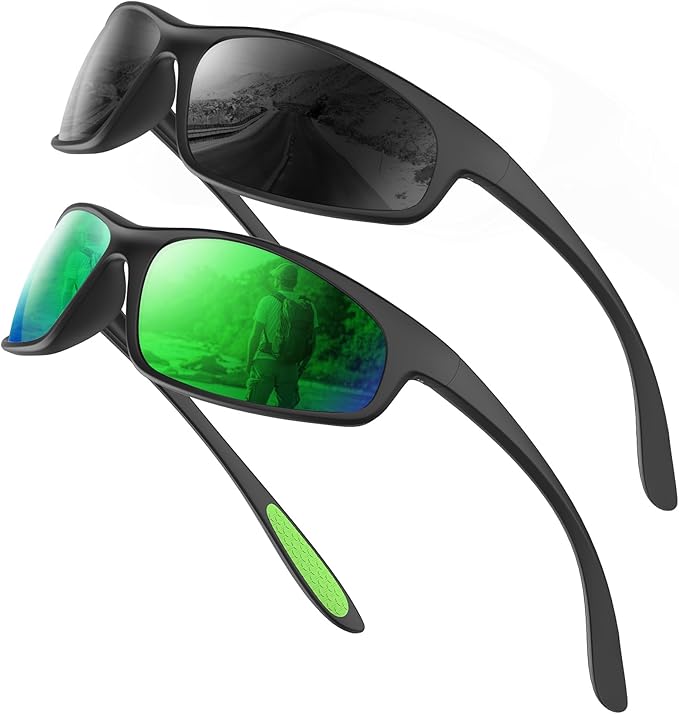 KALIYADI Mens-Sunglasses Polarized Sunglasses-Men Sports: Sport Sun Glasses for Running Cycling Fishing with UV Protection S90-1-5