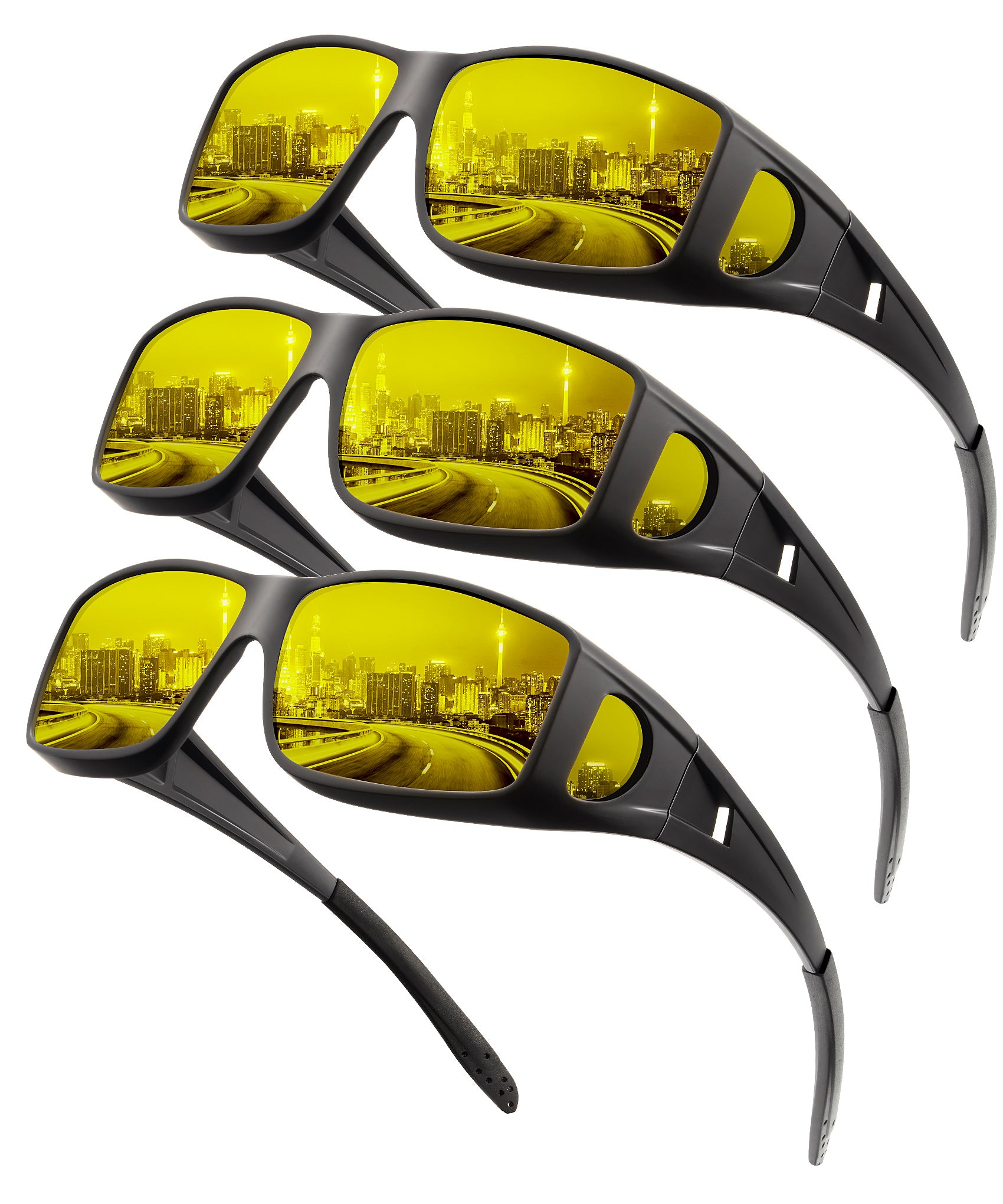 KALIYADI Night-Vision-Glasses Fit-Over-Glasses Wrap-Around Glasses: Night Vision Glasses Anti Glare HD for Driving WMKAS105-12-13-14