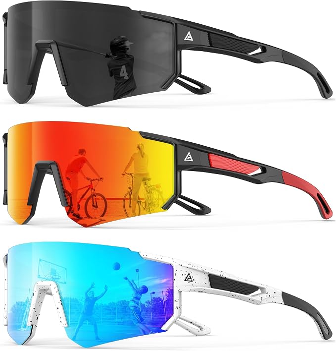 KALIYADI Kids-Sunglasses Toddler-Sunglasses Boys-Girls Youth-Sport-Sun-Glasses: Baseball Running UV400 KA228-1-4-10