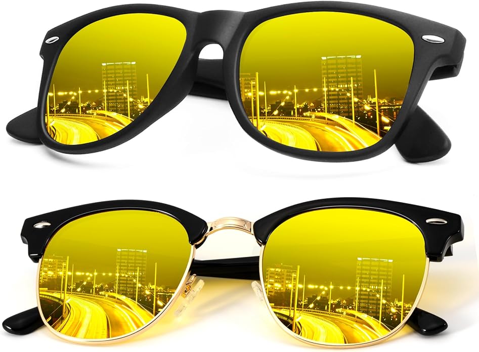 KALIYADI Polarized Sunglasses for Men and Women Semi-Rimless Frame Driving Sun glasses UV Blocking KAS22-15-S23-29