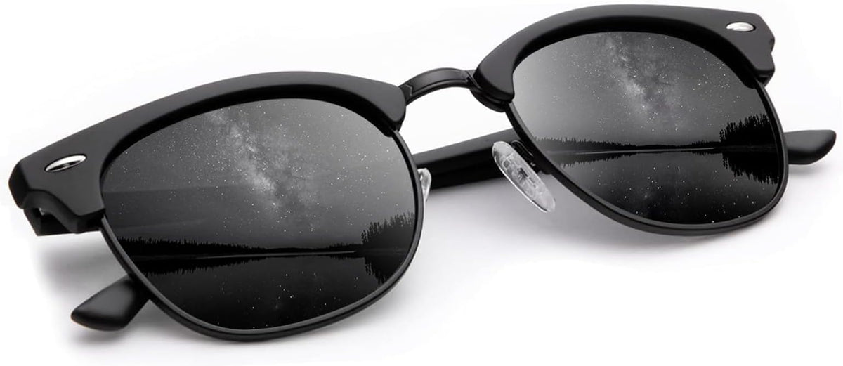 KALIYADI Sunglasses Men Polarized Sunglasses for Men Women Unisex Semi-Rimless Frame Retro Driving Sun Glasses UV Blocking S23-4
