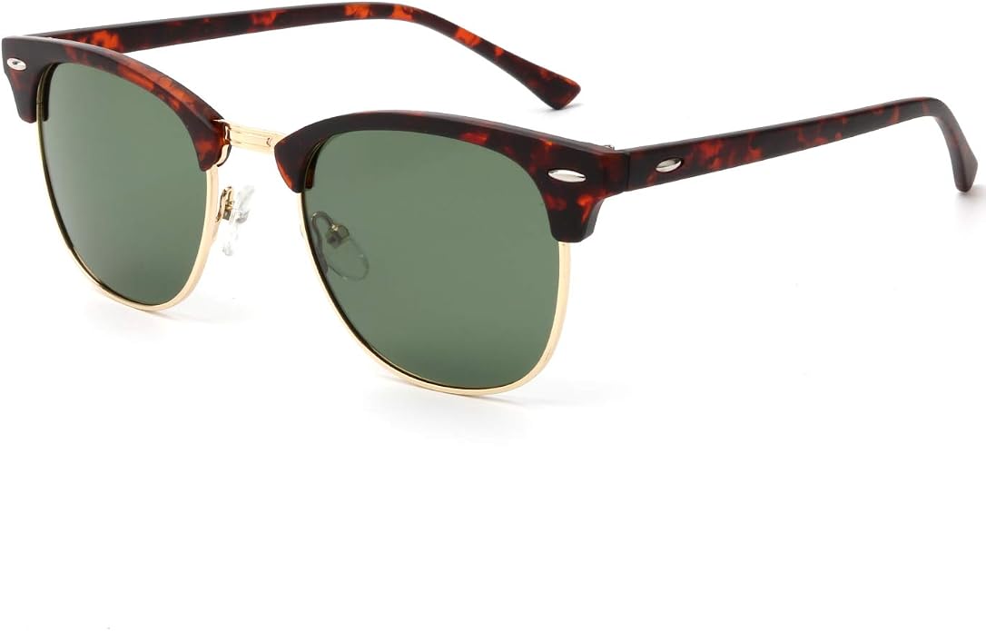 KALIYADI Polarized Sunglasses for Men and Women Semi-Rimless Frame Driving Sun glasses UV Blocking S23-2