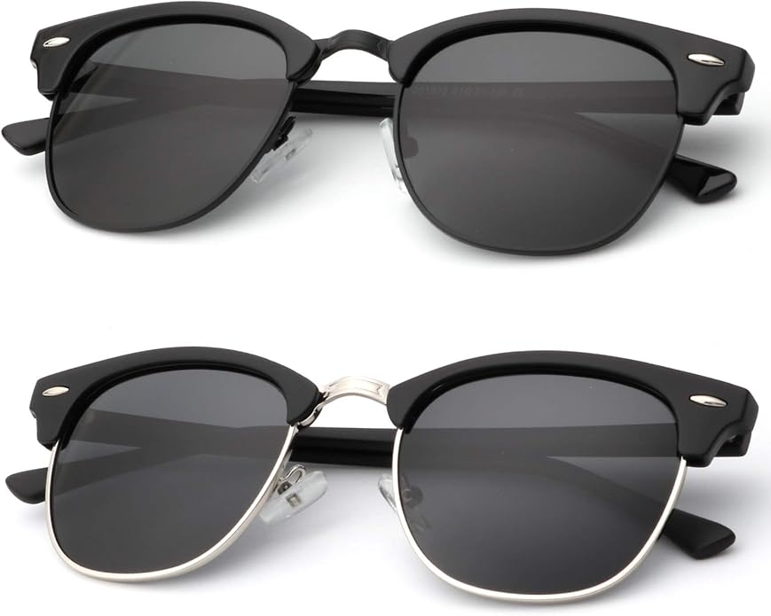 KALIYADI Polarized Sunglasses for Men and Women Semi-Rimless Frame Driving Sun glasses UV Blocking S23-4-5