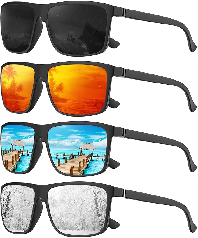 KALIYADI Polarized Mens Sun-Glasses Sunglasses-Men : Classic Sunglasses with UV Protection for Fishing Driving Golf KAS11-1-3-4-8