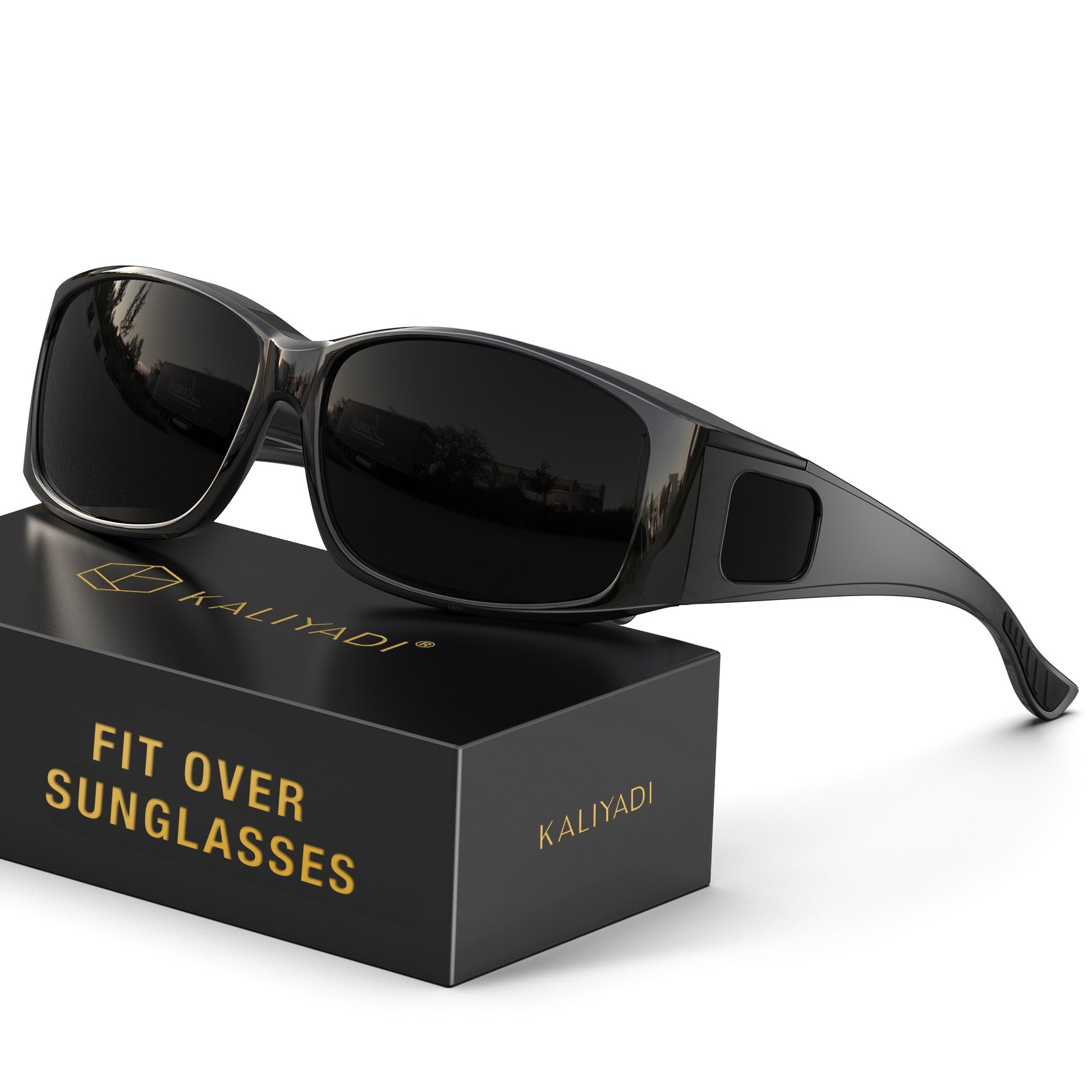 KALIYADI Polarized Sunglasses-Men Women Fit-Over-Glasses: Wrap Around Womens Sunglasses with UV400 for Driving Fishing Golf (238-1)