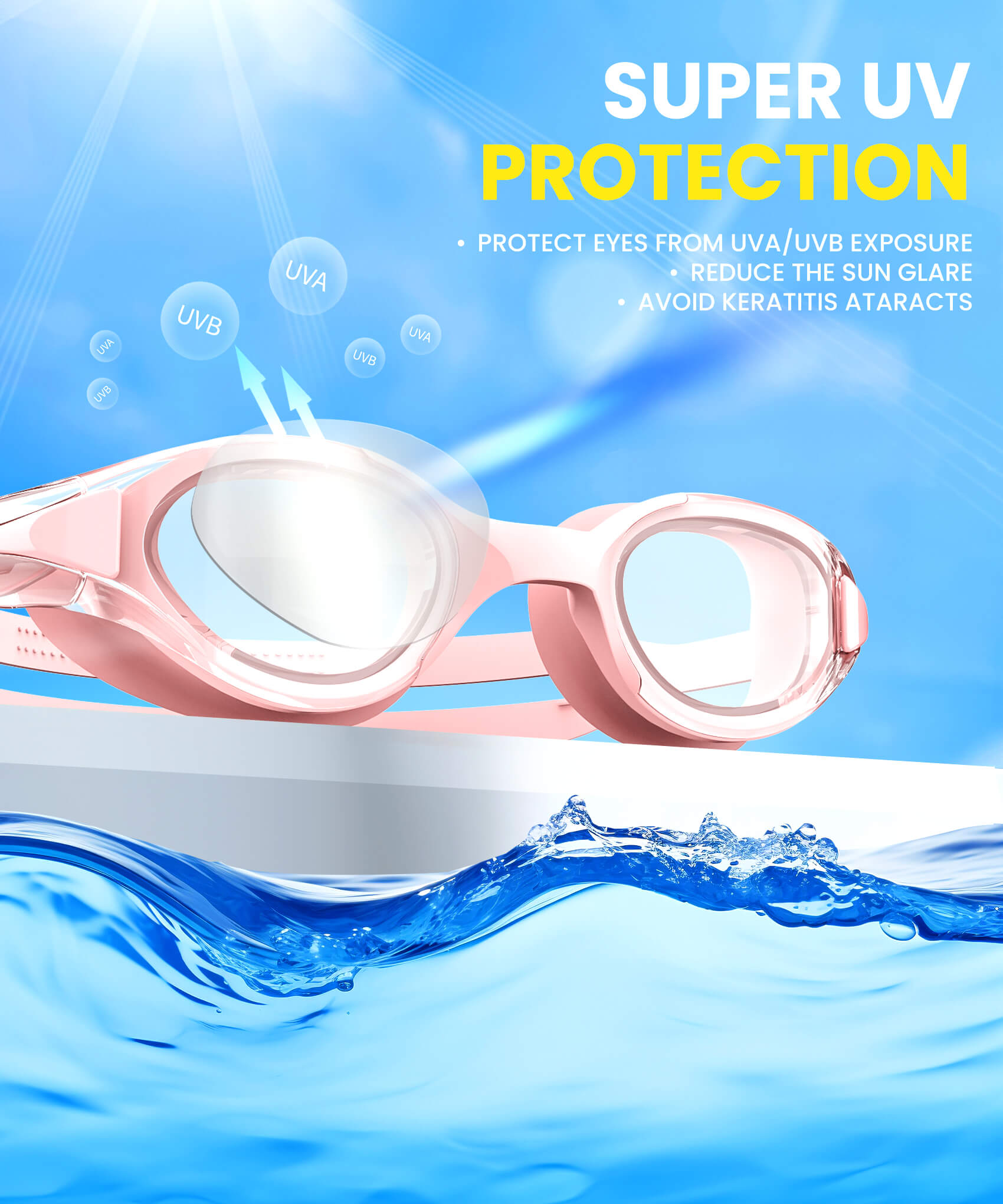 KALIYADI Swim Goggles Adult Goggles-Swimming-men and Women: Anti Fog No Leak and Ultra-wide Field of View 3 Pack WMKAY01-1-2-3