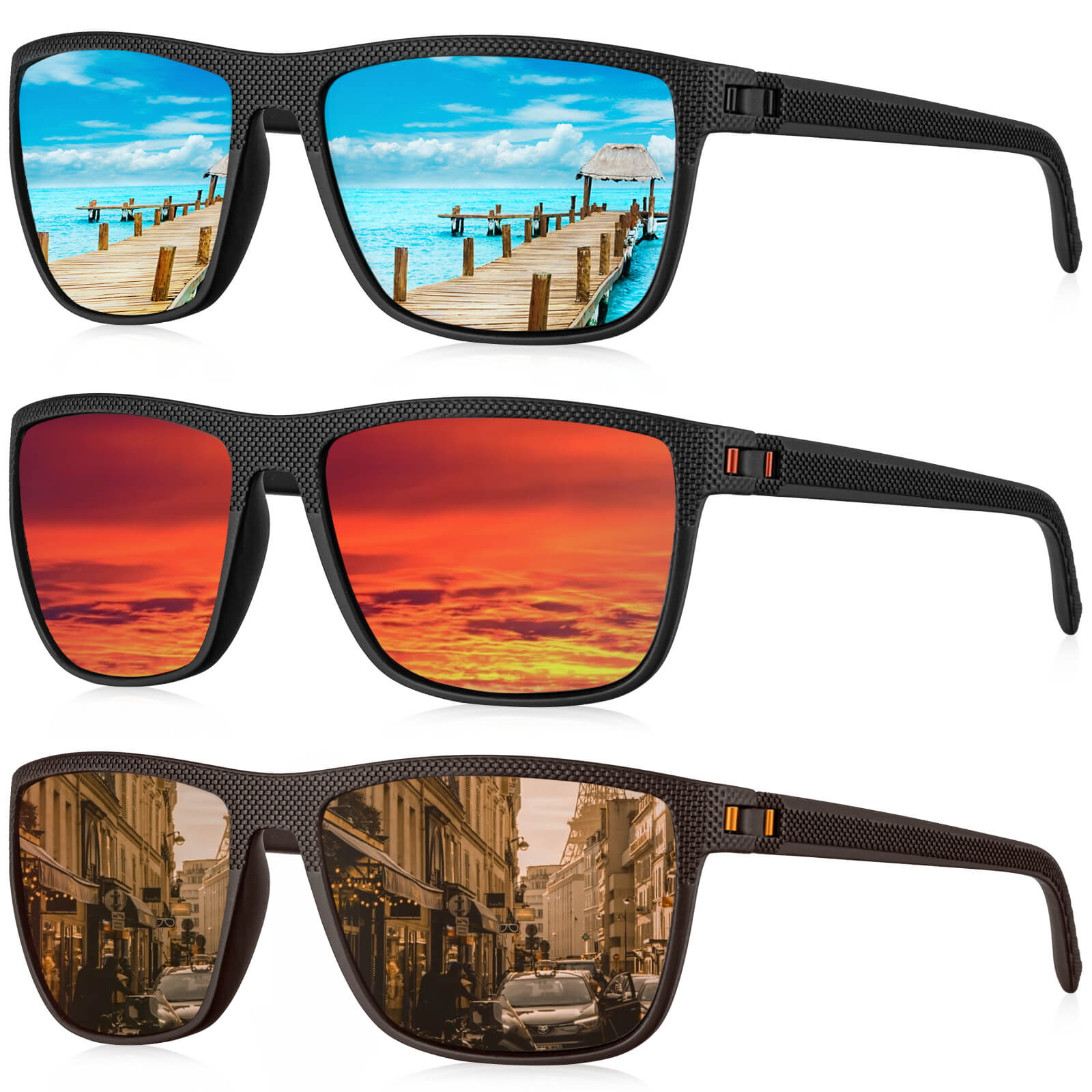 Classic Rectangle Sunglasses S45-3-6-10
