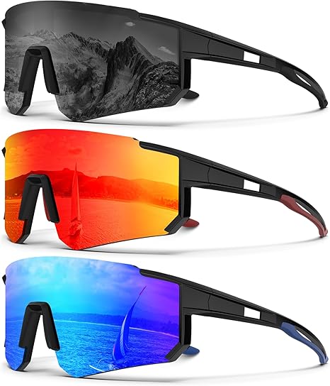KALIYADI Sports Sunglasses-for-Men Polarized Running-Sunglasses: Sport Mens Sunglasses with UV Protection for Cycling Fishing S93-10-11-12