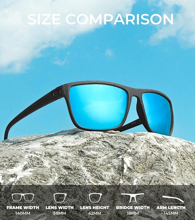 KALIYADI Polarized Sunglasses for Men, Lightweight Sun Glasses with UV Protection for Driving Fishing Golf KAS45-3