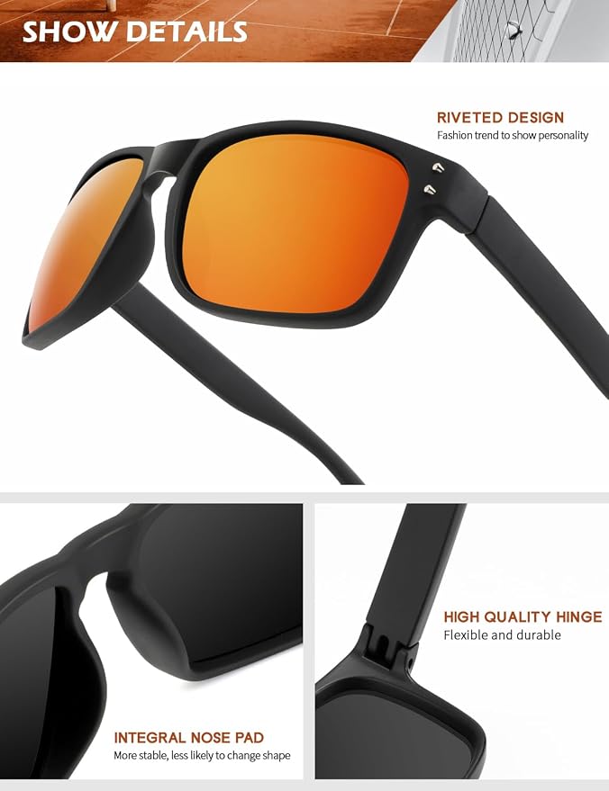 KALIYADI Mens Sun-Glasses Polarized Sunglasses-Men: Classic Sunglasses with UV400 Protection for Fishing Golf Driving KAS66-2-7-8-9