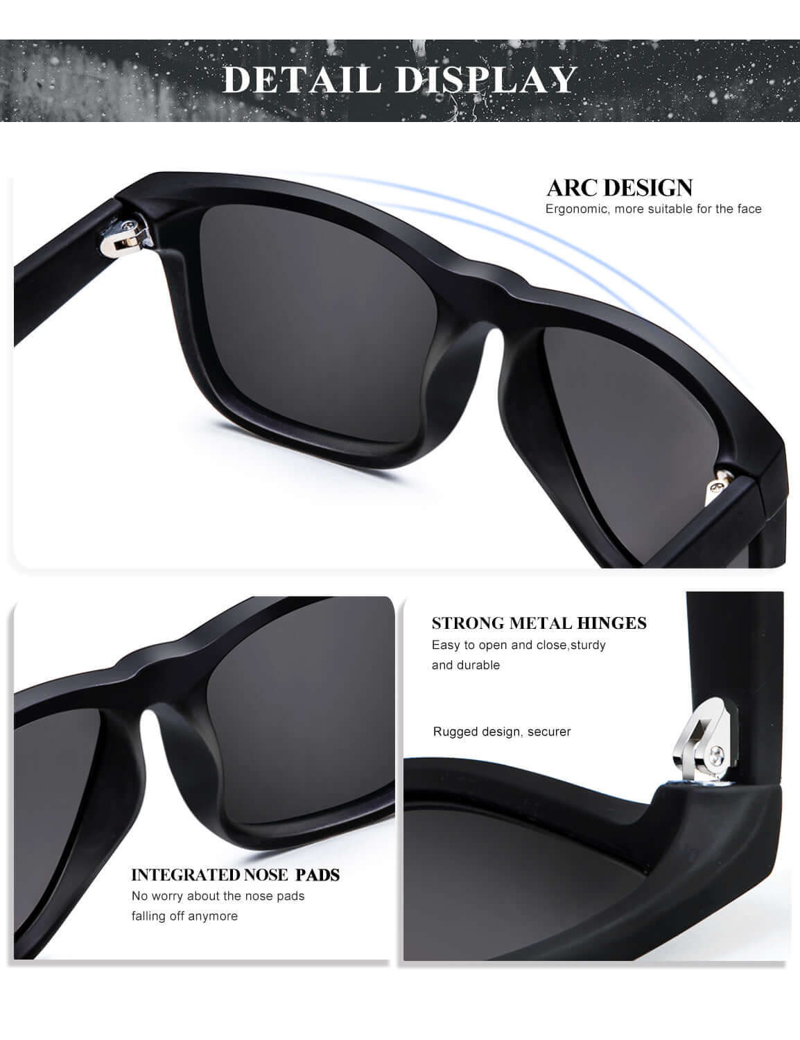Classic Rectangle Sunglasses S65-1-4-7