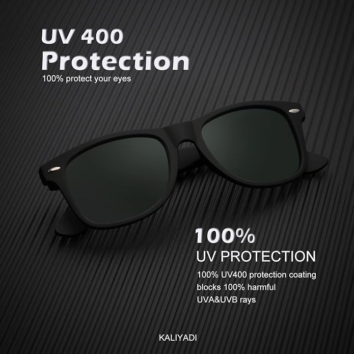 KALIYADI Polarized Sunglasses for Men and Women Matte Finish Sun glasses Color Mirror Lens UV Blocking (3 Pack) S22-1-7-T22-1