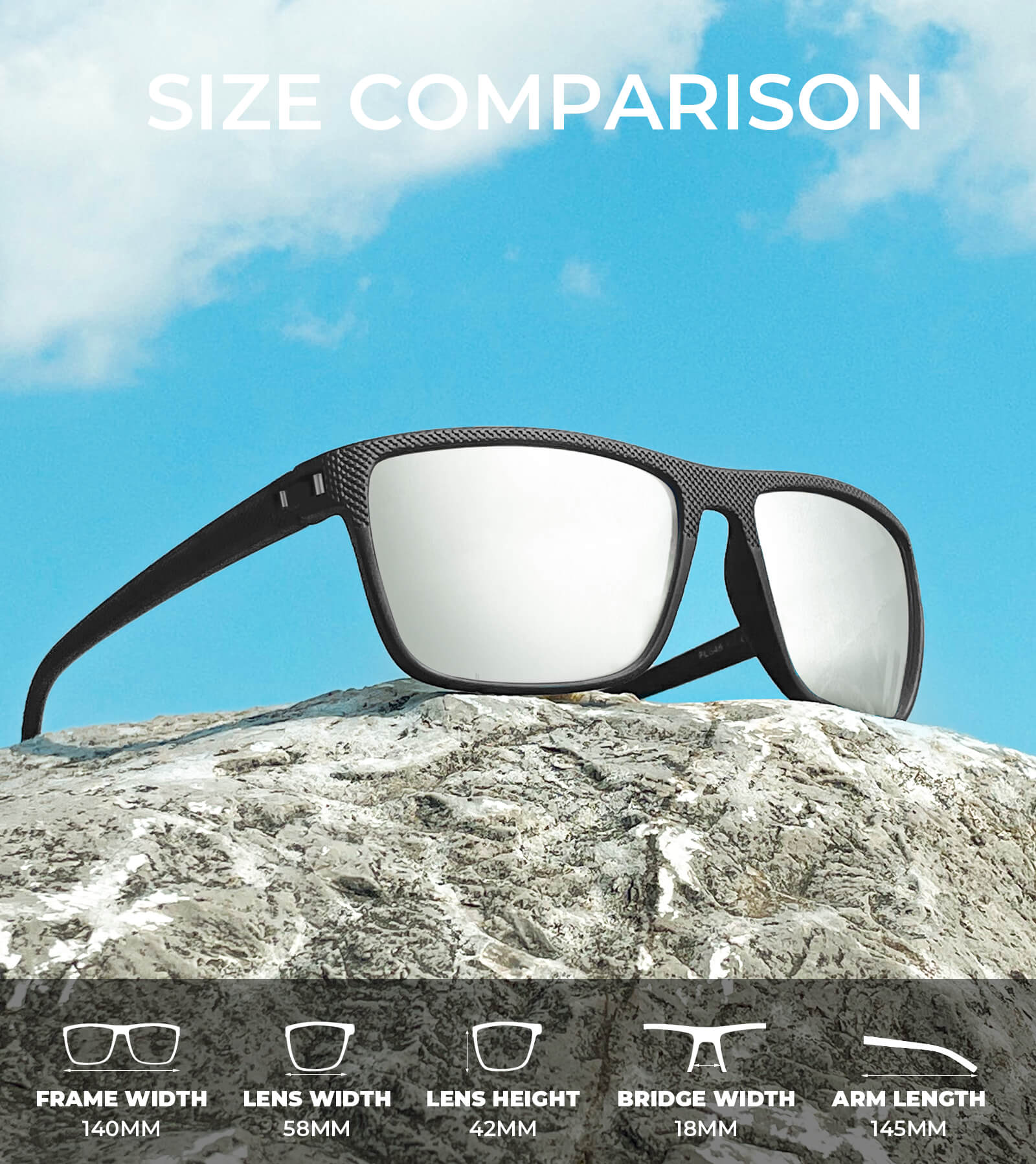 KALIYADI Polarized Sunglasses Men,Lightweight Mens Sunglasses Polarized UV Protection Driving Fishing Golf (WMKAS45-1-3-9)