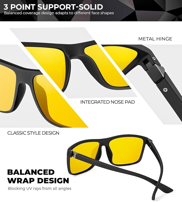 KALIYADI Polarized Sunglasses for Men and Women, Mens Sun Glasses with UV Protection for Driving Fishing Golf (3 Packs) KAS11-10-10-10