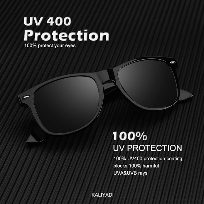 KALIYADI Polarized Sunglasses for Men and Women Matte Finish Sun glasses Color Mirror Lens UV Blocking (3 Pack) S22-1-7-T22-1