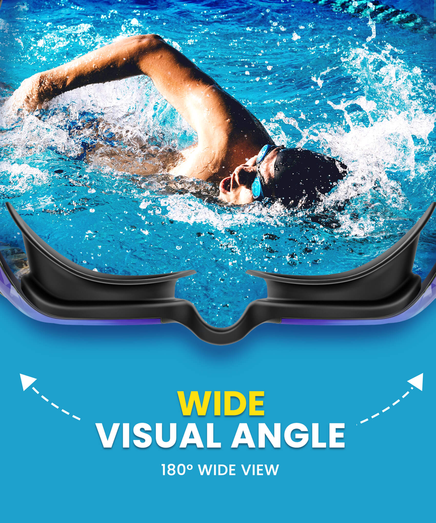 KALIYADI Swim Goggles Adult Goggles-Swimming-men and Women: Anti Fog No Leak and Ultra-wide Field of View 3 Pack WMKAY01-1-2-3