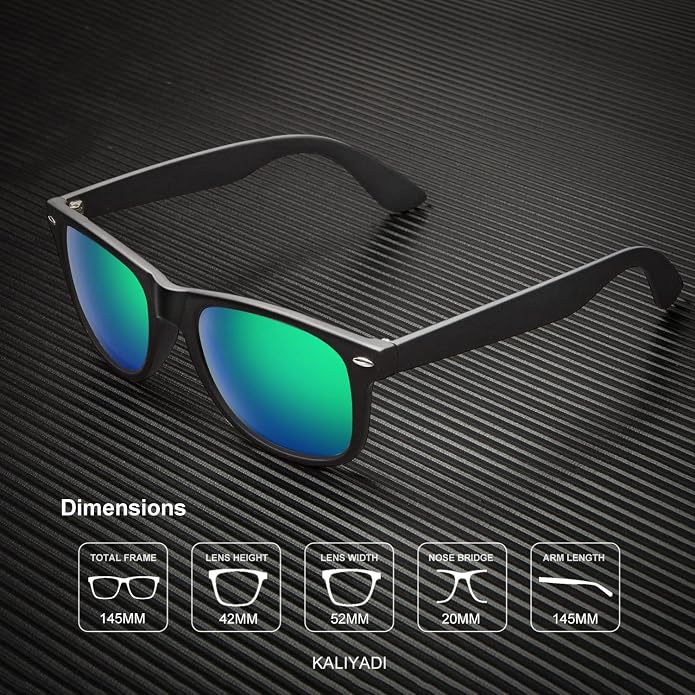 KALIYADI Polarized Sunglasses for Men and Women Matte Finish Sun glasses Color Mirror Lens UV Blocking (3 Pack) S22-1-2-16