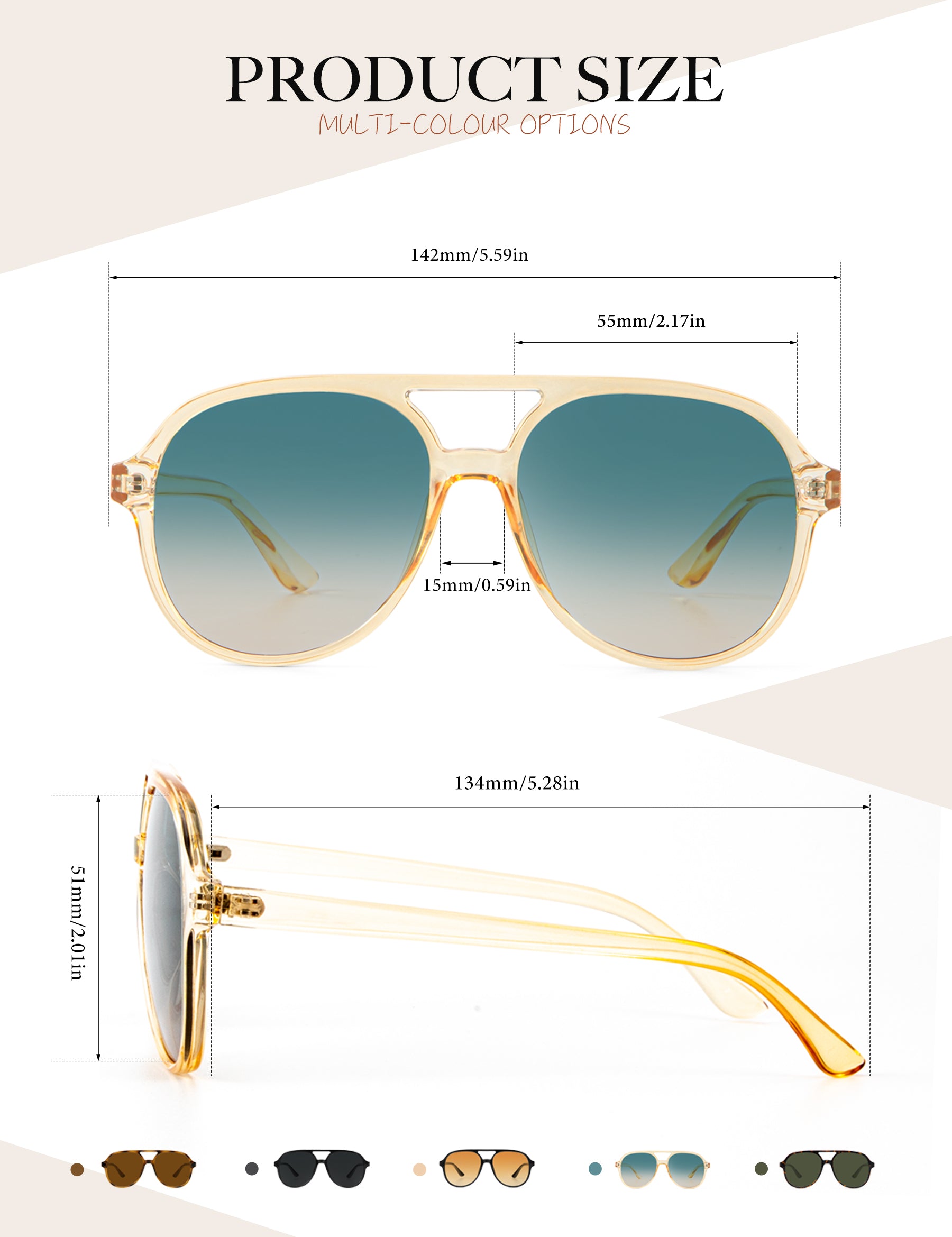 KALIYADI Aviator Sunglasses for Women,Retro Square Sun Glasses with 70s Vintage Style and UV Protection 2 PackWMKAS2410-1-3