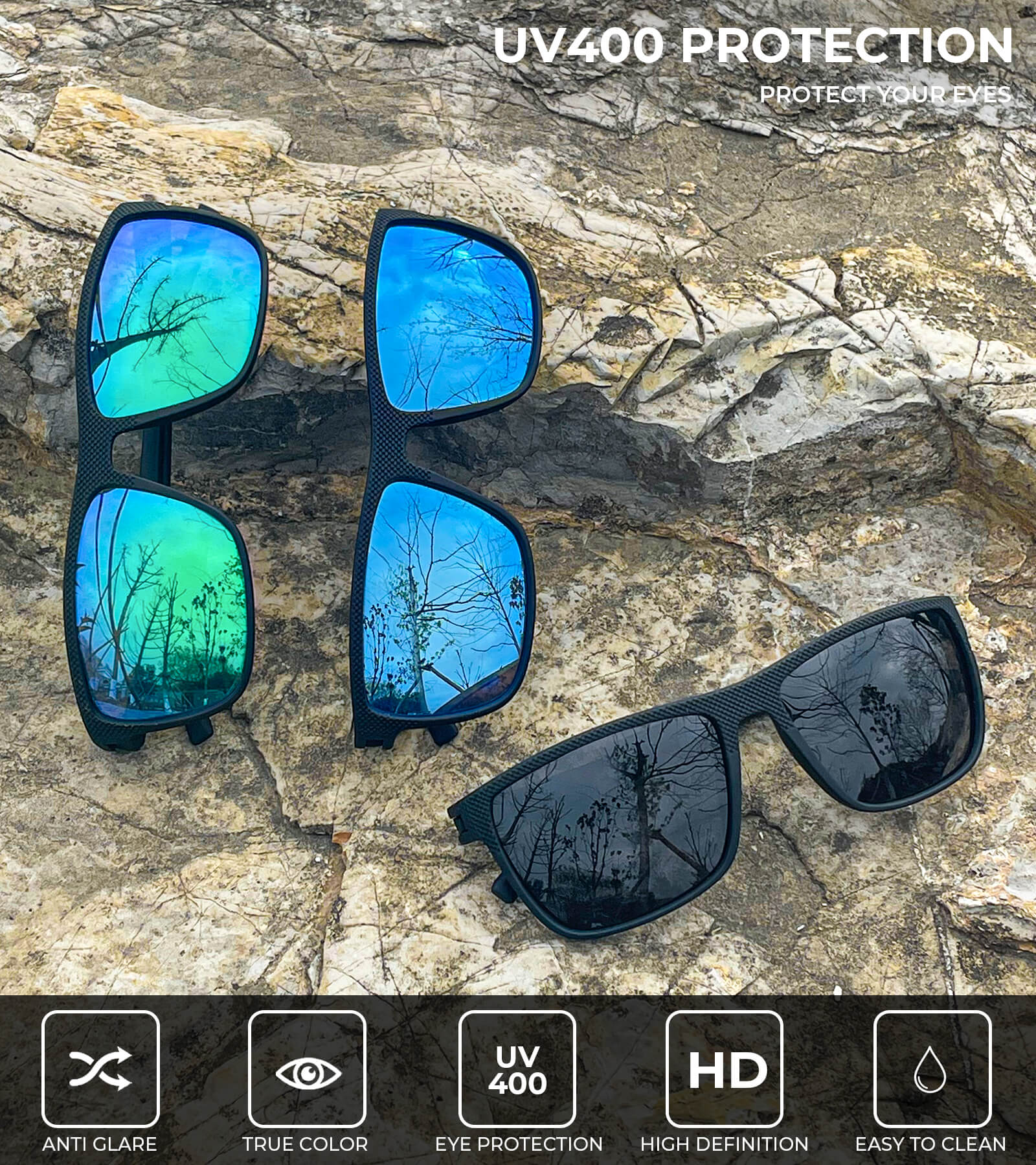 Polarized Sunglasses Men,Lightweight Mens Sunglasses Polarized UV Protection Driving Fishing Golf(WMKAS45-1-4-5)