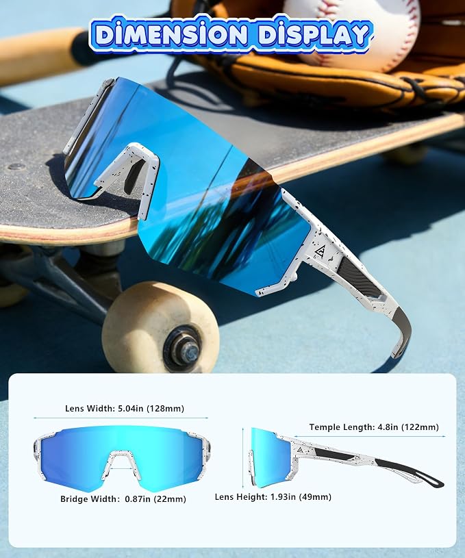 KALIYADI Kids-Sunglasses Toddler-Sunglasses Boys-Girls Youth-Sport-Sun-Glasses: Baseball Running UV400 KA228-1-4-10