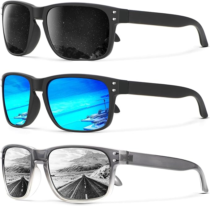 KALIYADI Polarized Sunglasses for Men and Women Vintage Style Sun Glasses for Fishing Running Driving with UV Protection S66-2-6-10