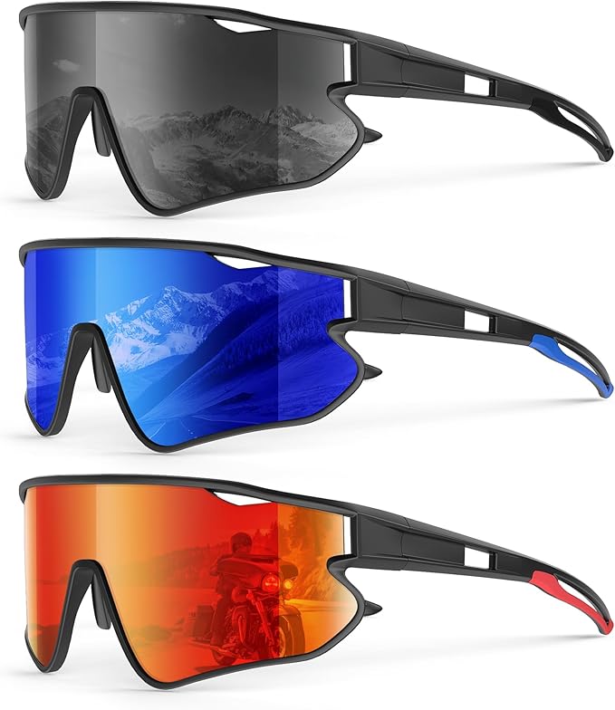 KALIYADI Polarized-Sunglasses Men Polarized Cycling-Sunglasses: Sports Sun Glasses for Running Cycling UV400 Protection 131-1-3-4