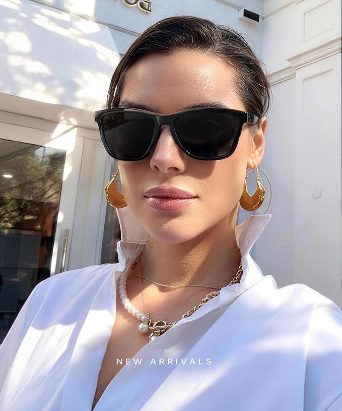 KALIYADI Womens-Sunglasses Polarized Sunglasses-Womens Trendy: Retro Sun Glasses with UV Protection for Travel Driving S06-1-5-15