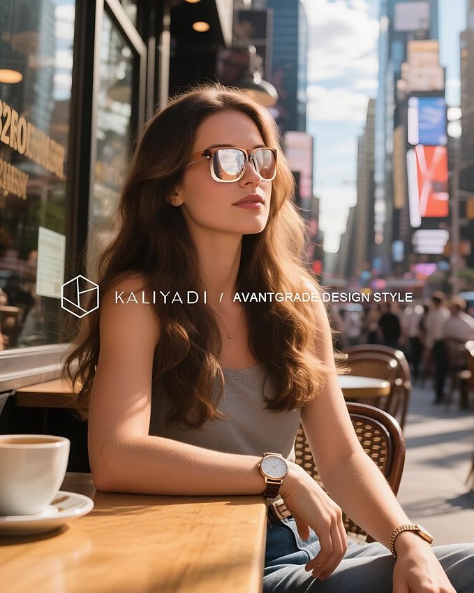 KALIYADI Womens-Sunglasses Polarized-Sunglasses for Women: Retro Trendy Sun Glasses With UV400 Protection for Driving Travel S65-1-10-11
