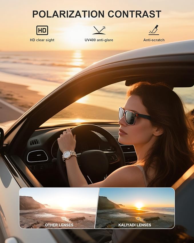 KALIYADI Womens-Sunglasses Polarized-Sunglasses for Women: Retro Trendy Sun Glasses With UV400 Protection for Driving Travel S65-1-10-11