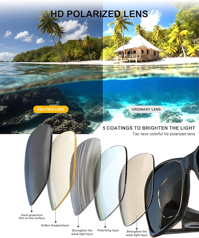 KALIYADI Polarized Sunglasses-Men Women Fit-Over-Glasses: Wrap Around Womens Sunglasses with UV400 for Driving Fishing Golf 238-4