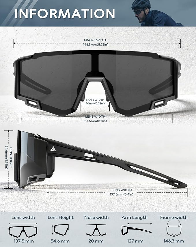 KALIYADI Sports Sunglasses-Men Polarized-Mens-Sunglasses Women: Running Sun Glasses with UV400 for Fishing Cycling 167-11-13-14