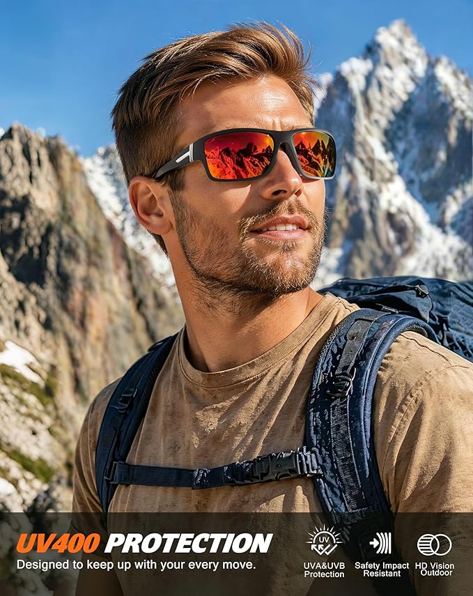 KALIYADI Polarized-Sunglasses Men Sports Sun-Glasses: Men Polarized Sunglasses Women UV400 Protection for Fishing Golf 122-1-2-5
