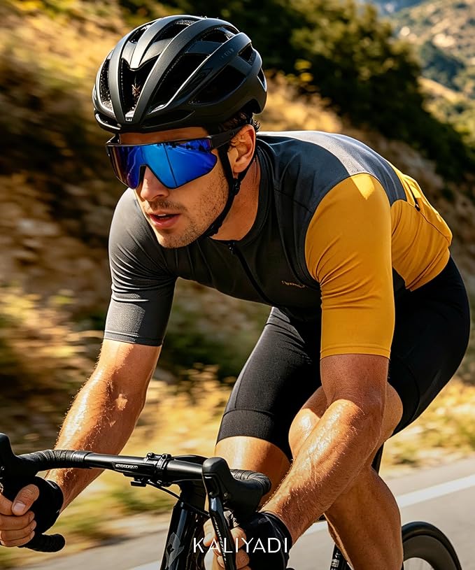 KALIYADI Polarized-Sunglasses Men Polarized Cycling-Sunglasses: Sports Sun Glasses for Running Cycling UV400 Protection 131-1-3-4