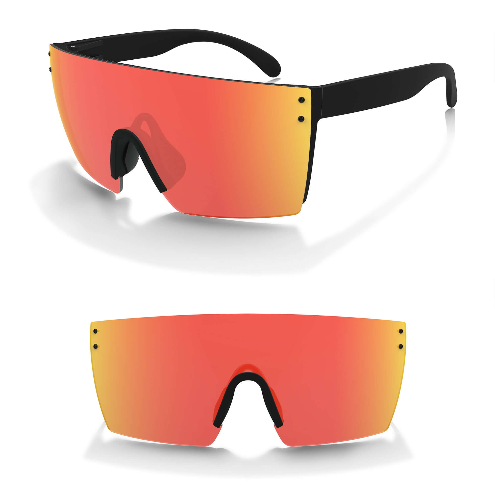 custom sunglasses sunbeam (black frame + red lens + black nose pad + black temples)