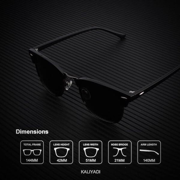 Semi-Rimless Frame Sunglasses S23-4-5-13