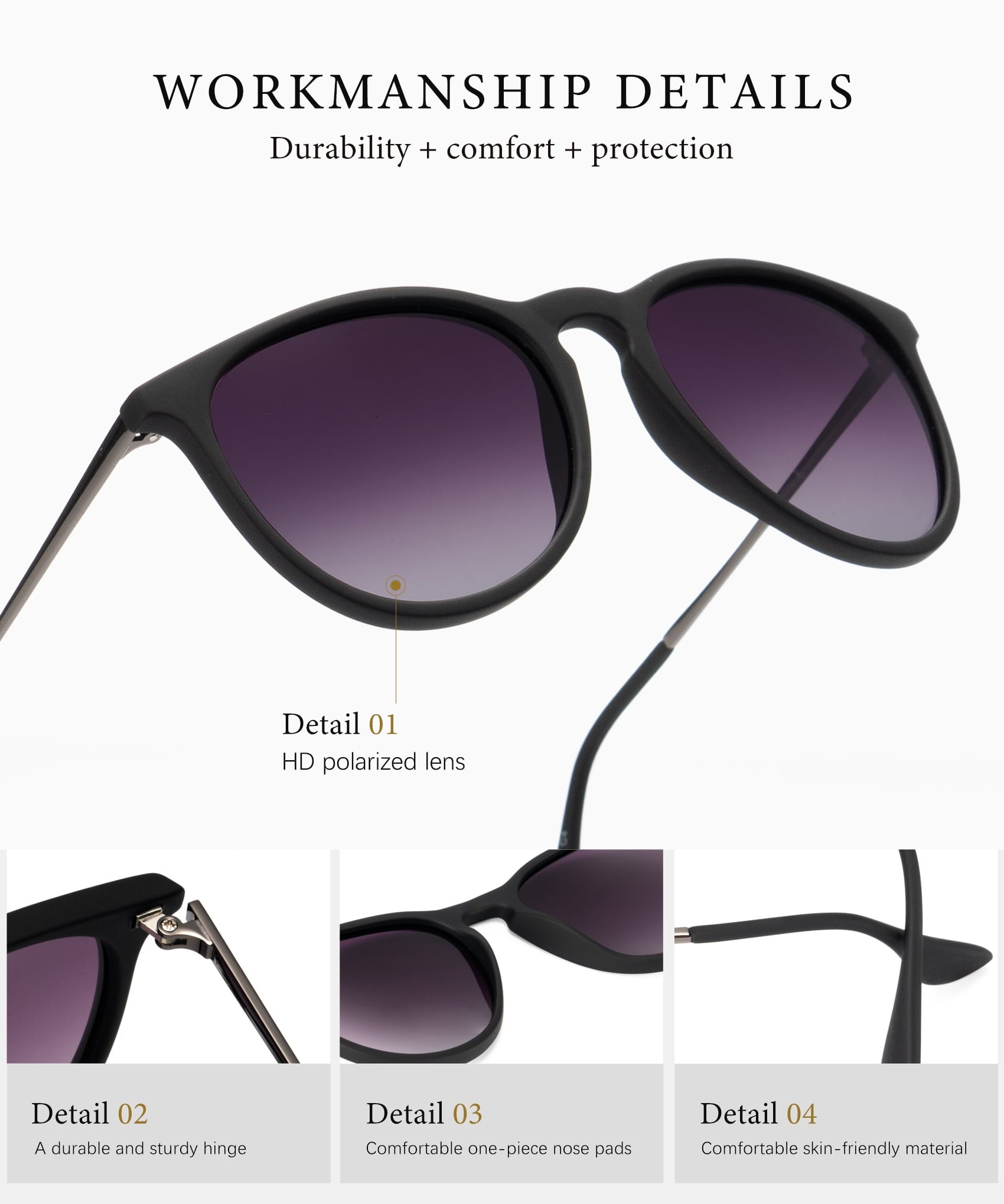 KALIYADI Cat Sunglasses Women Retro Polarized Sun Glasses with UV Protection for Women(S28)