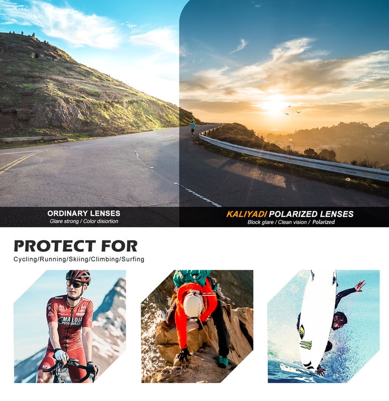 KALIYADI Polarized Sport Sunglasses-Men-Women Running-Sunglasses: Cycling Sun Glasses UV Protection Driving Fishing 3packs(WMKA159-1-3-15)