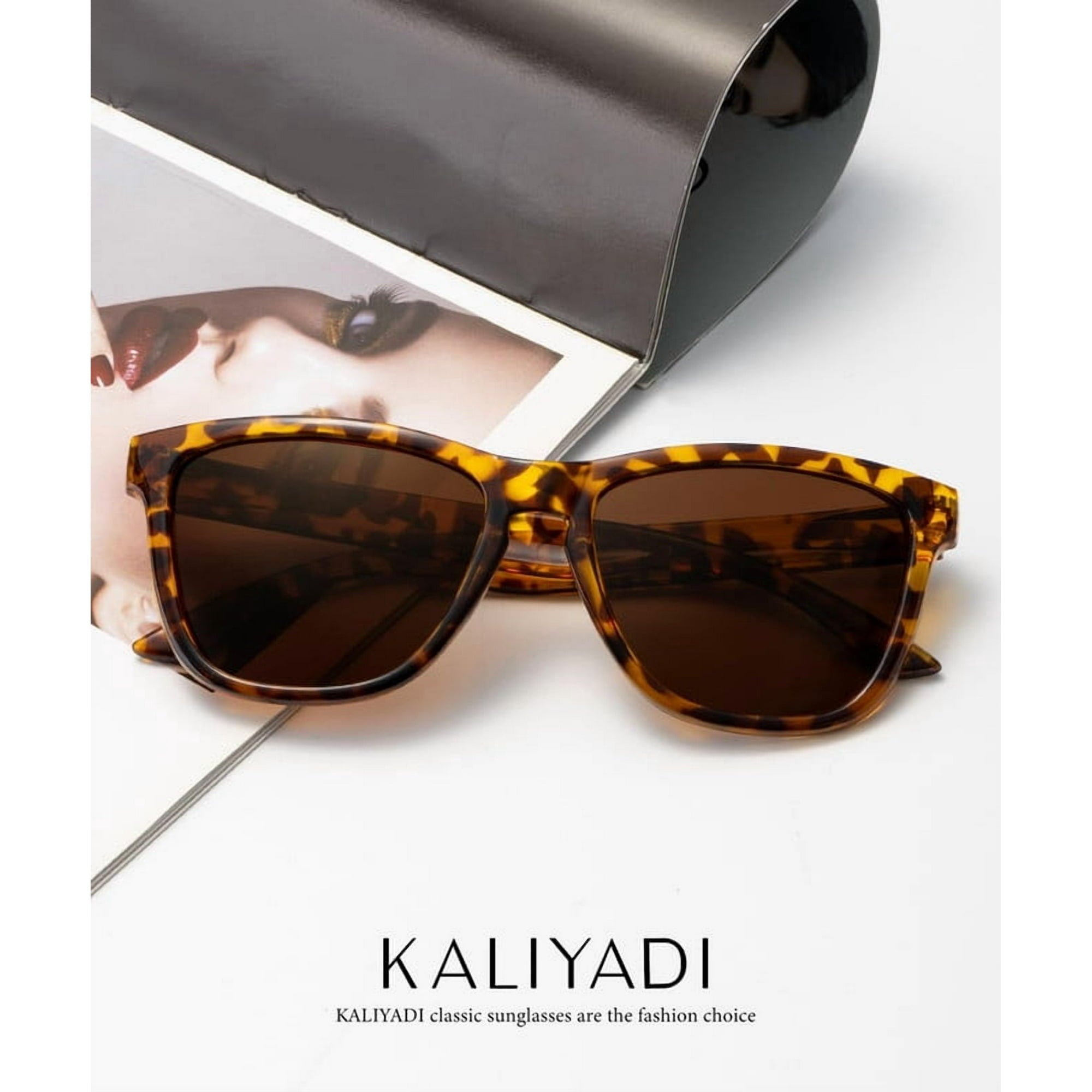KALIYADI Womens-Sunglasses Polarized Sunglasses-Womens Trendy: Retro Sun Glasses with UV Protection for Travel Driving(WMS06-1-4-7)