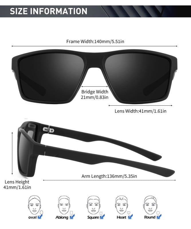 KALIYADI Sports Mens-Sunglasses Women Polarized-Sunglasses-Men: Sun Glasses with UV400 for Driving Running Cycling(WMKAS86-1-1-1)