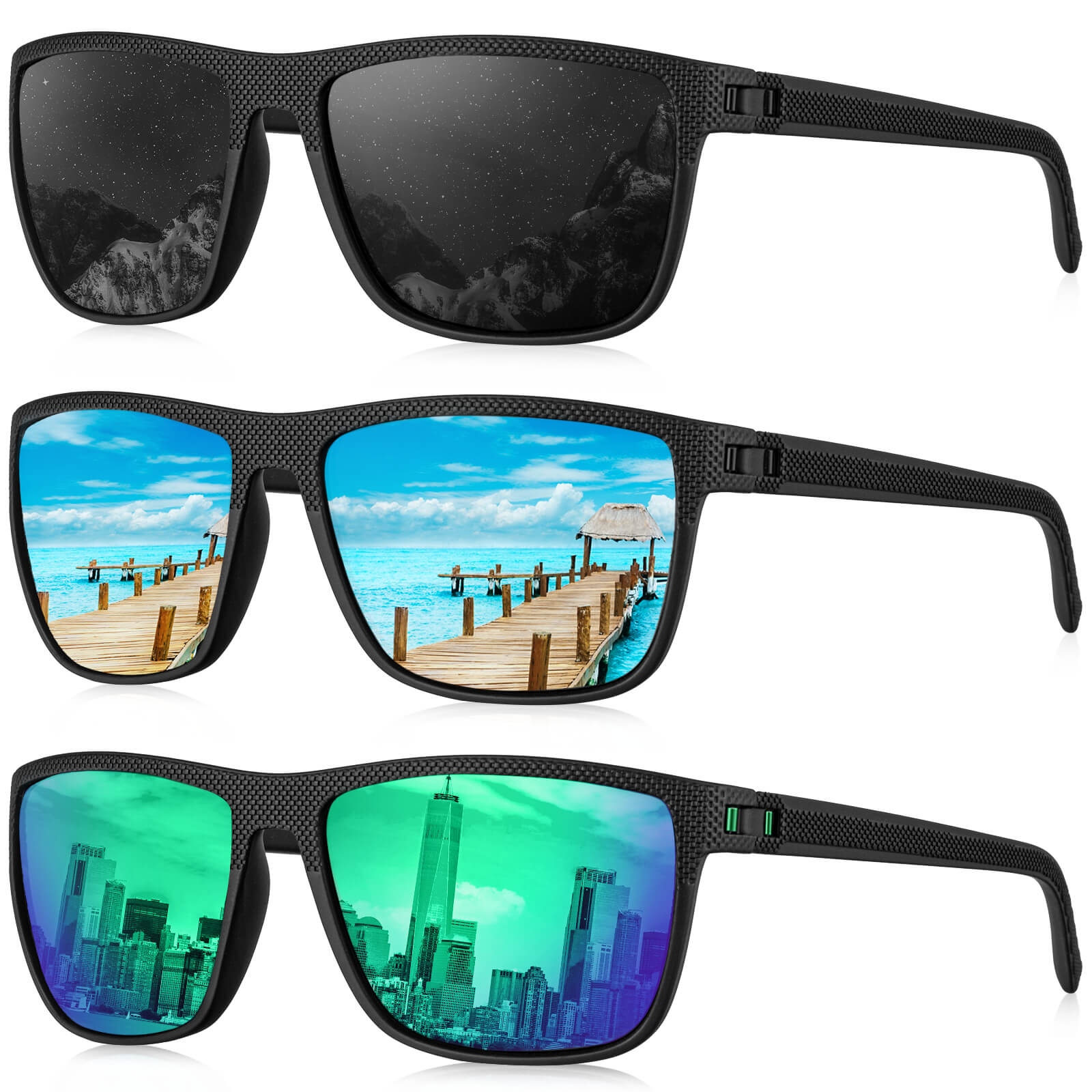 Classic Rectangle Sunglasses S45-1-3-5