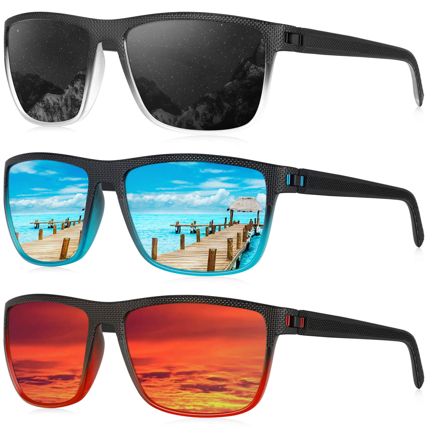 Polarized Sunglasses Men,Lightweight Mens Sunglasses Polarized UV Protection Driving Fishing Golf(WMKAS45-37-38-40)