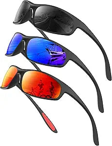 KALIYADI Mens-Sunglasses Polarized Sunglasses-Men Sports: Sport Sun Glasses for Running Cycling Fishing with UV Protection S90-1-3-4