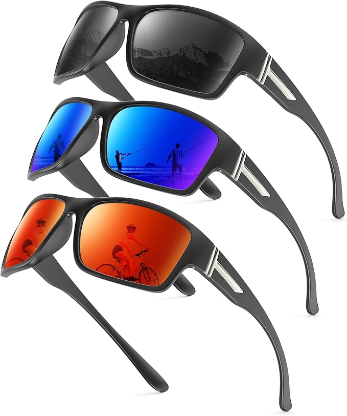 KALIYADI Polarized-Sunglasses Men Sports Sun-Glasses: Men Polarized Sunglasses Women UV400 Protection for Fishing Golf 122-1-3-5