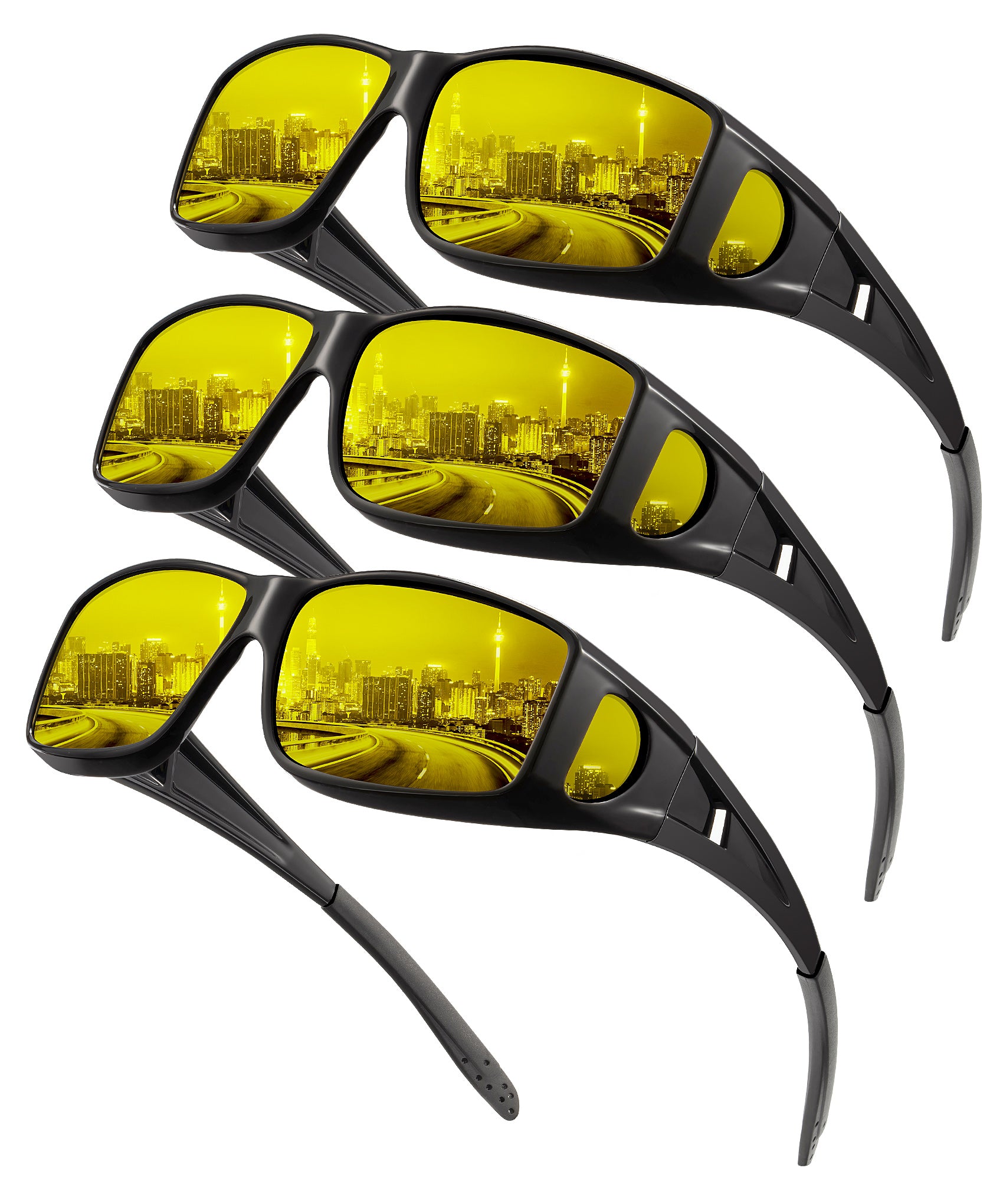 KALIYADI Night-Vision-Glasses Fit-Over-Glasses Wrap-Around Glasses: Night Vision Glasses Anti Glare HD for Driving WMKAS105-12-13-14