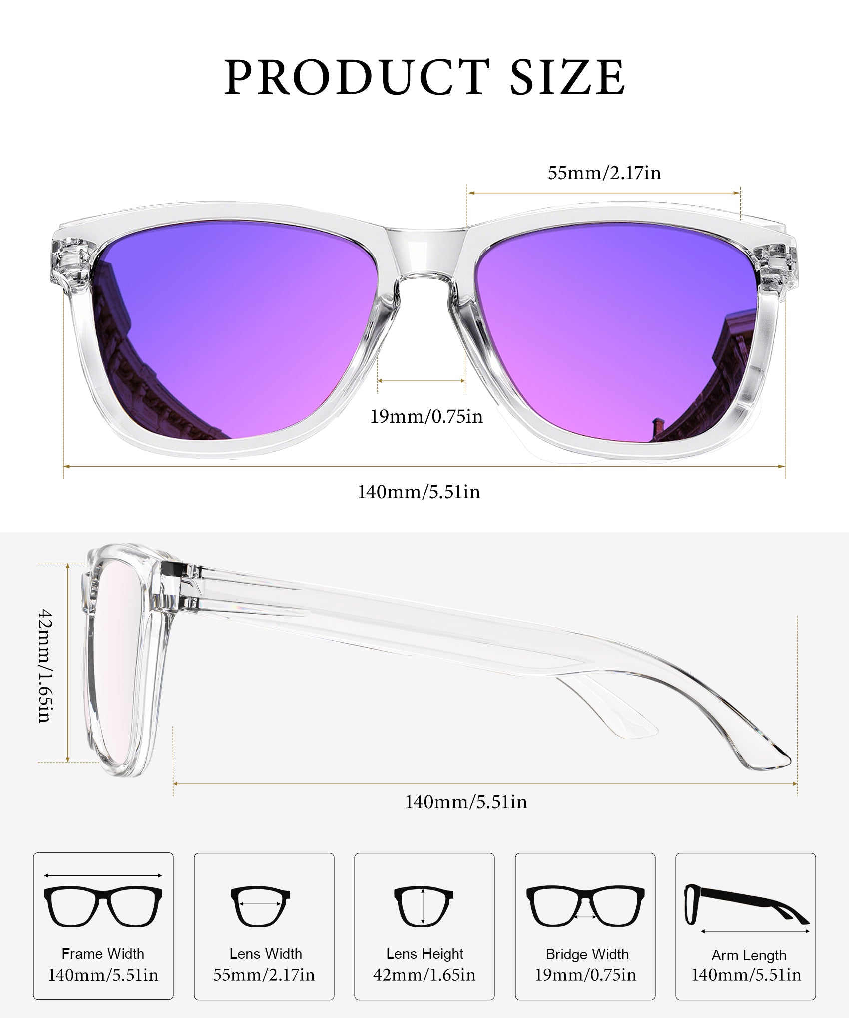 KALIYADI Polarized Sunglasses for Women Men Retro Square Sun Glasses UV Protection(WMKAS06-18)