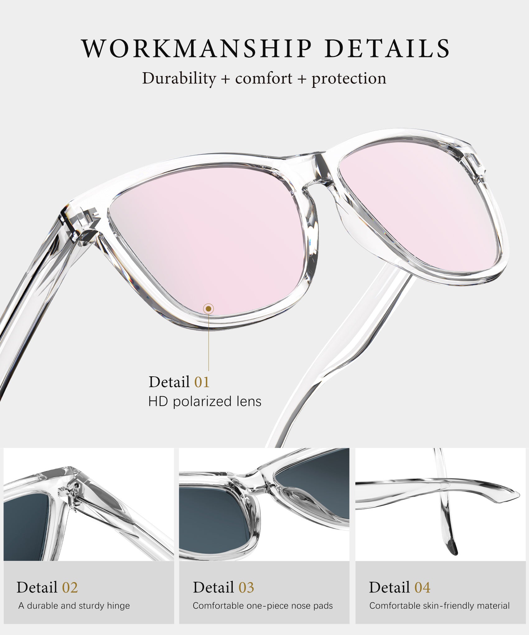 KALIYADI Polarized Sunglasses for Women Men Retro Square Sun Glasses UV Protection(WMKAS06-15)