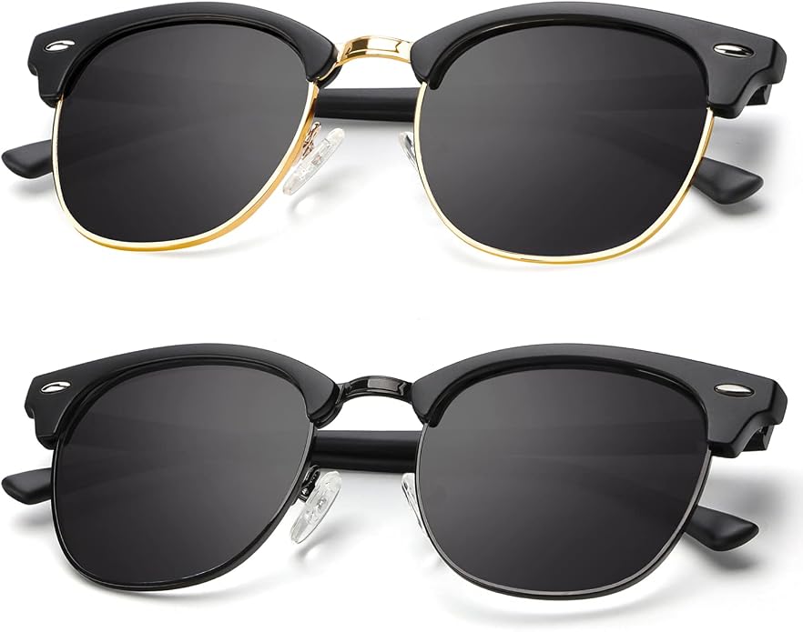 KALIYADI Polarized Sunglasses for Men and Women Semi-Rimless Frame Driving Sun glasses UV Blocking T23-1-4