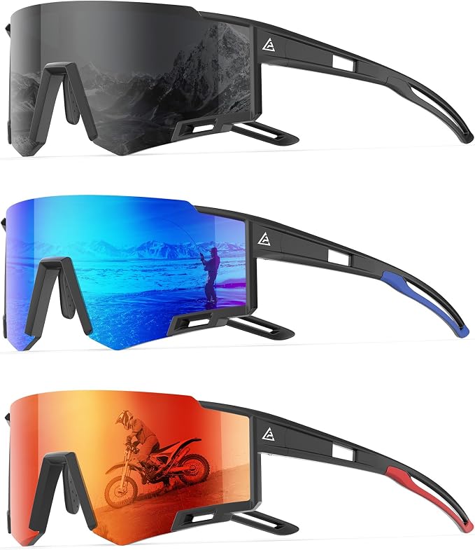 KALIYADI Sports Sunglasses-Men Polarized-Mens-Sunglasses Women: Running Sun Glasses with UV400 for Fishing Cycling KA167-11-13-14